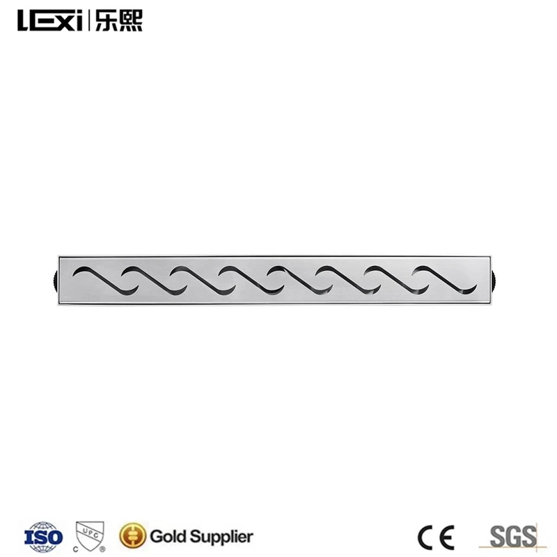 24 Inch Rectangular Linear Shower Floor Drain with Accessories, Capsule Pattern Grate