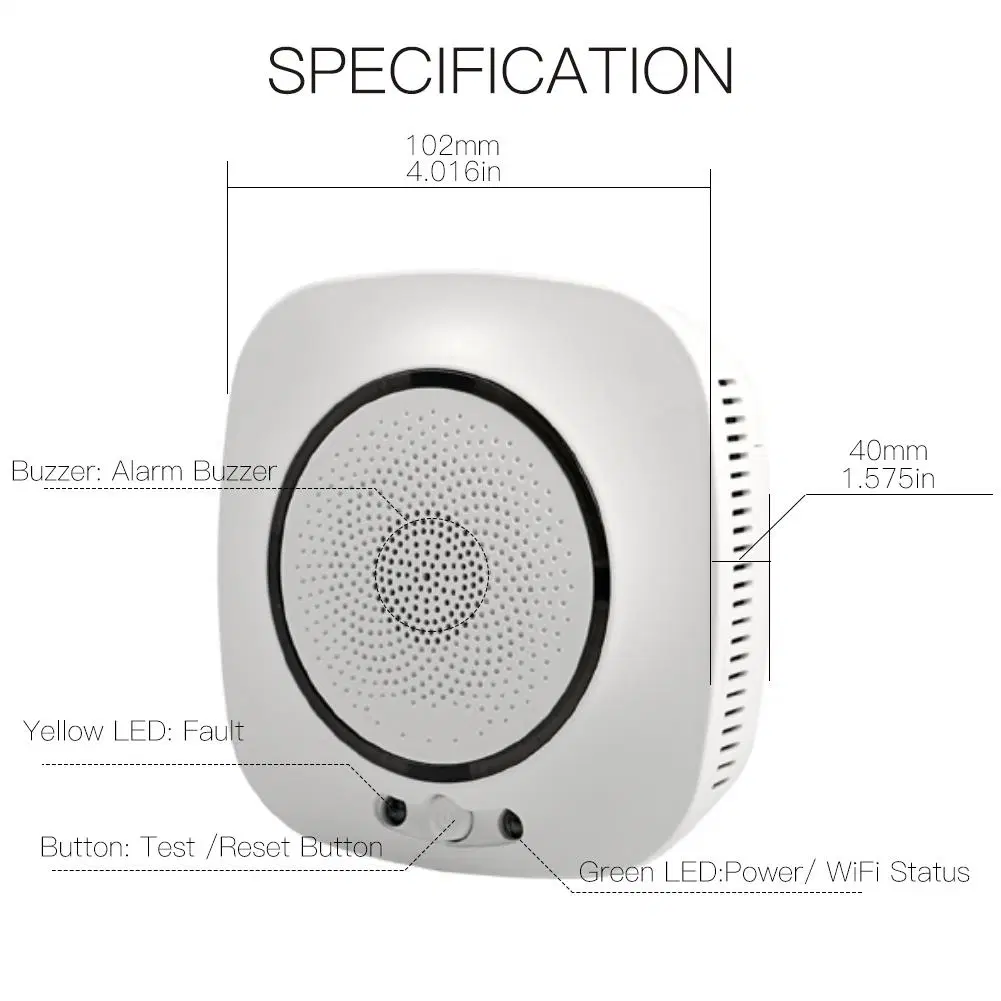 Co Gas Leakage Sensor Security Alarm System