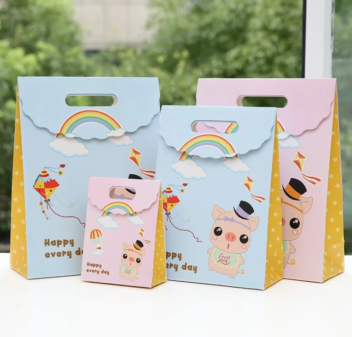 Birthday Portable Gift Bag Cute Cartoon Creative Kids Tote Bag Rabbit Lion Animal Hand Bag