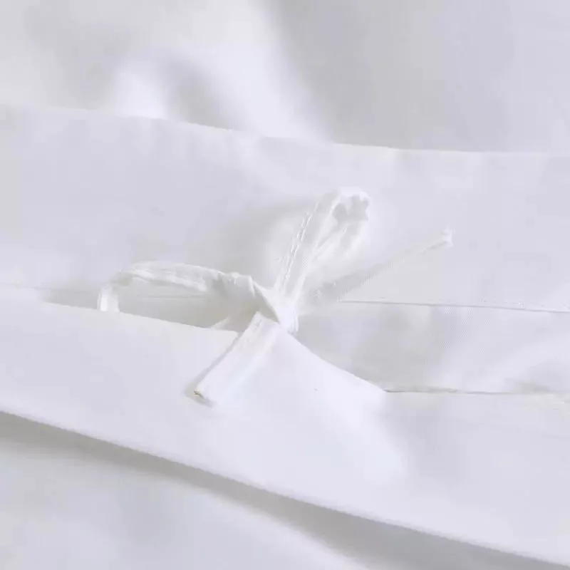 100% Cotton Luxury White Satin Bedding Set for Hotel Use