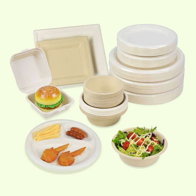 Eco Friendly Biodegradable Disposable Surgarcane Bagasse Pulp Tableware Paper Plate