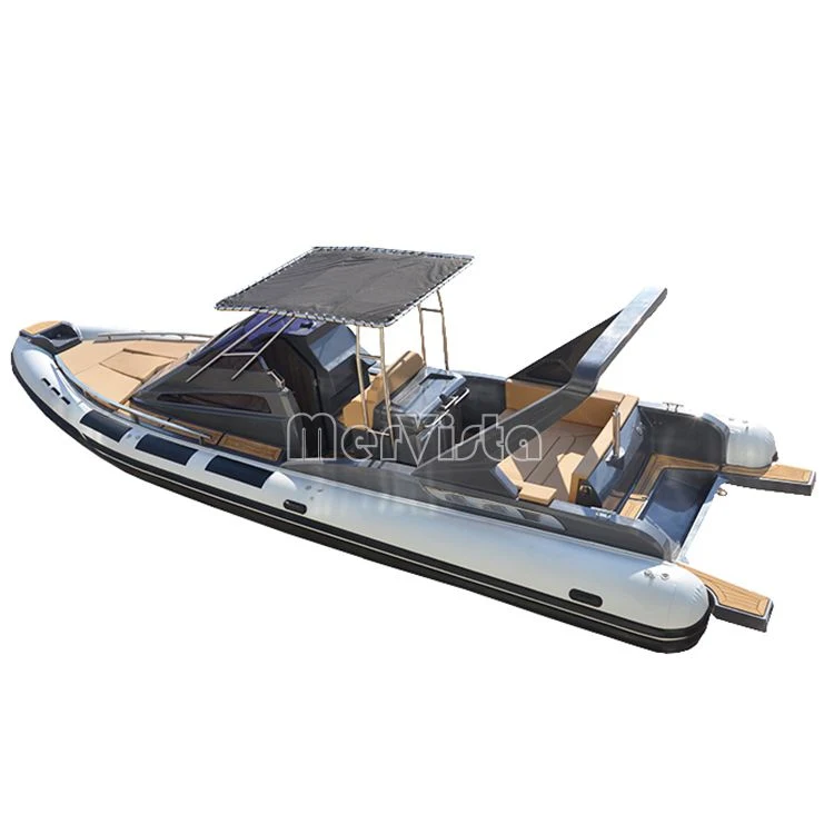 9.6m Rib Boat Hypalon Rigid Luxury Super Yachts with Outboard Motor and T-Top