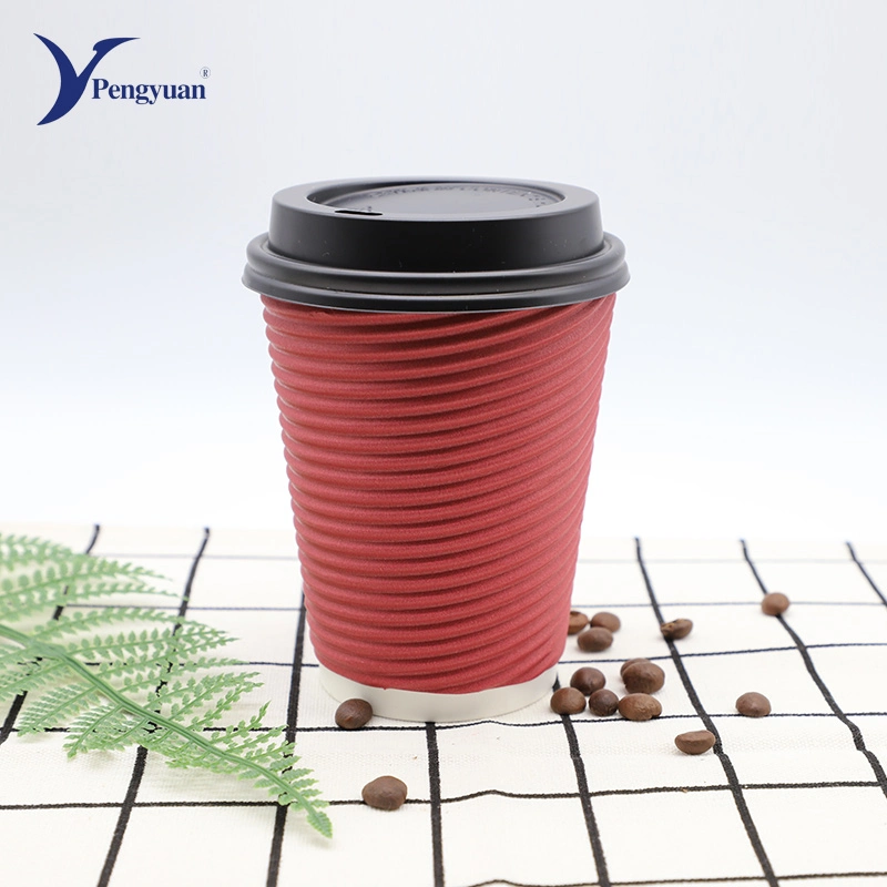 Wholesale/Supplier Colorful Promotional Ripple Wall Paper Cups with Lids