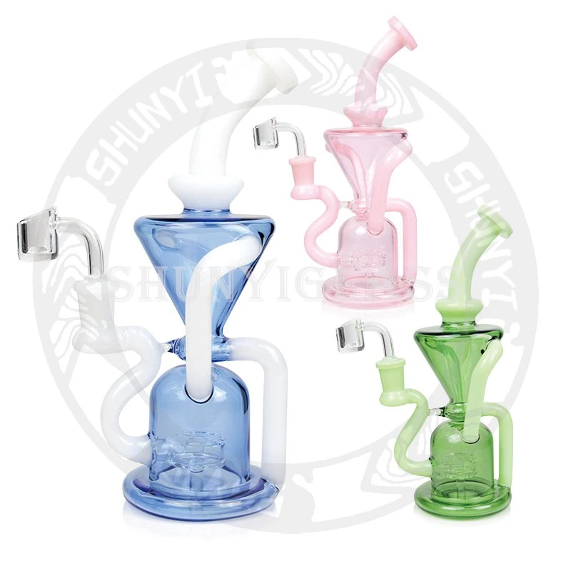 10&prime; &prime; DAB Rig Recycler Glass Water Pipe Smoke Pipes Tobacco Hookah Shisha with 14.4 mm Joint Size Factory Wholesale