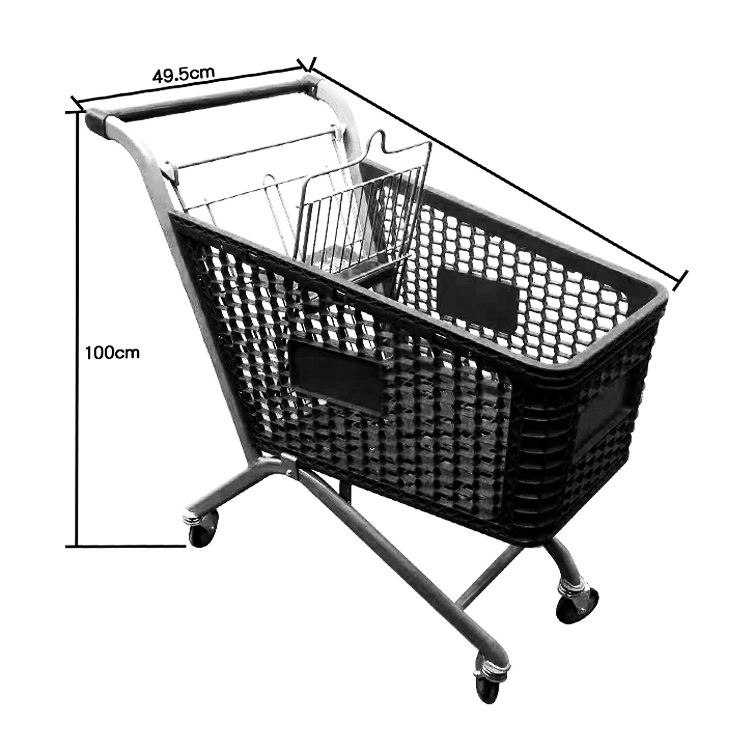 Top Quality Plastic Basket Shopping Trolley (JT-EP)