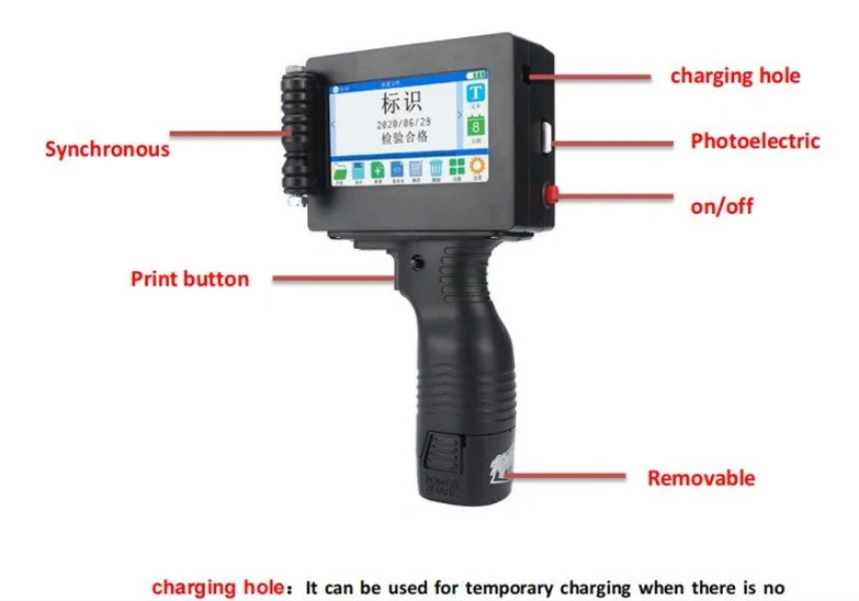 Handheld Mini Inkjet Single-Pass Inkjet Logo Date Ink Jet Druckercodierung