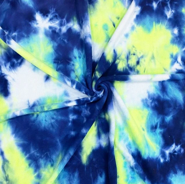 100% Polyester Tie Dye Polar Fleece, Hand Dying Textile