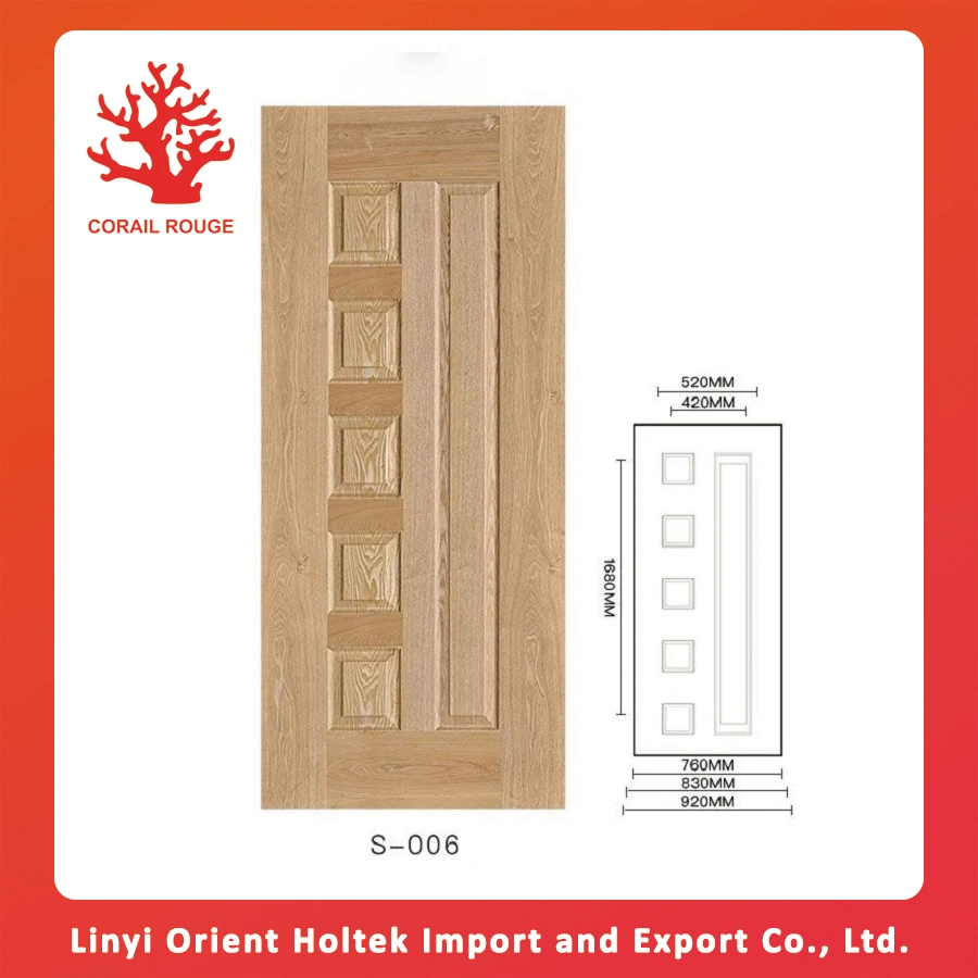 High quality/High cost performance  Kinds of Natural Veneer HDF Mould Door Skin