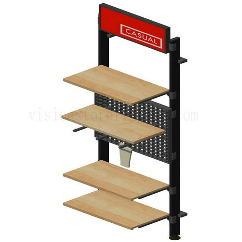 Metal Stand Clothes Display Rack Wooden Base Store Fixture