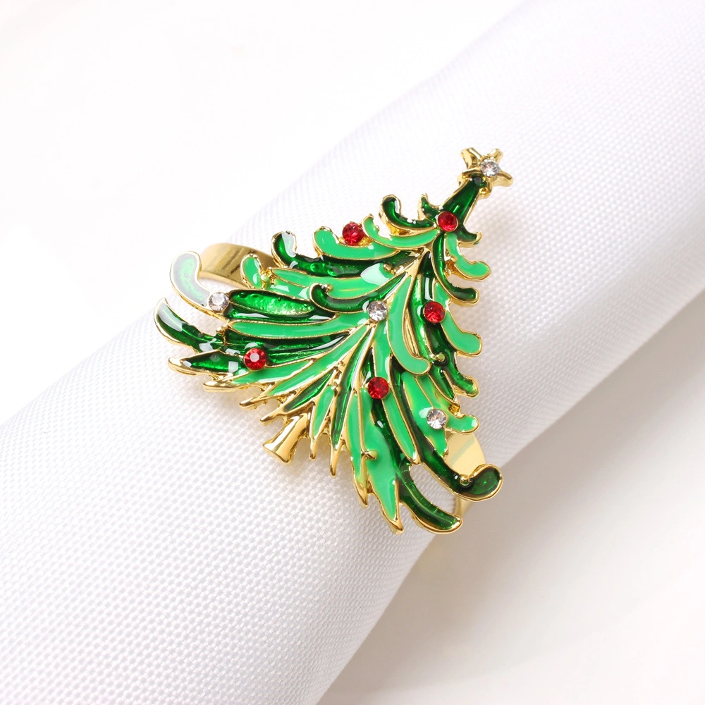 Holiday Christmas Table Decoration Christmas Tree Design Napkin Ring Holiday Decoration