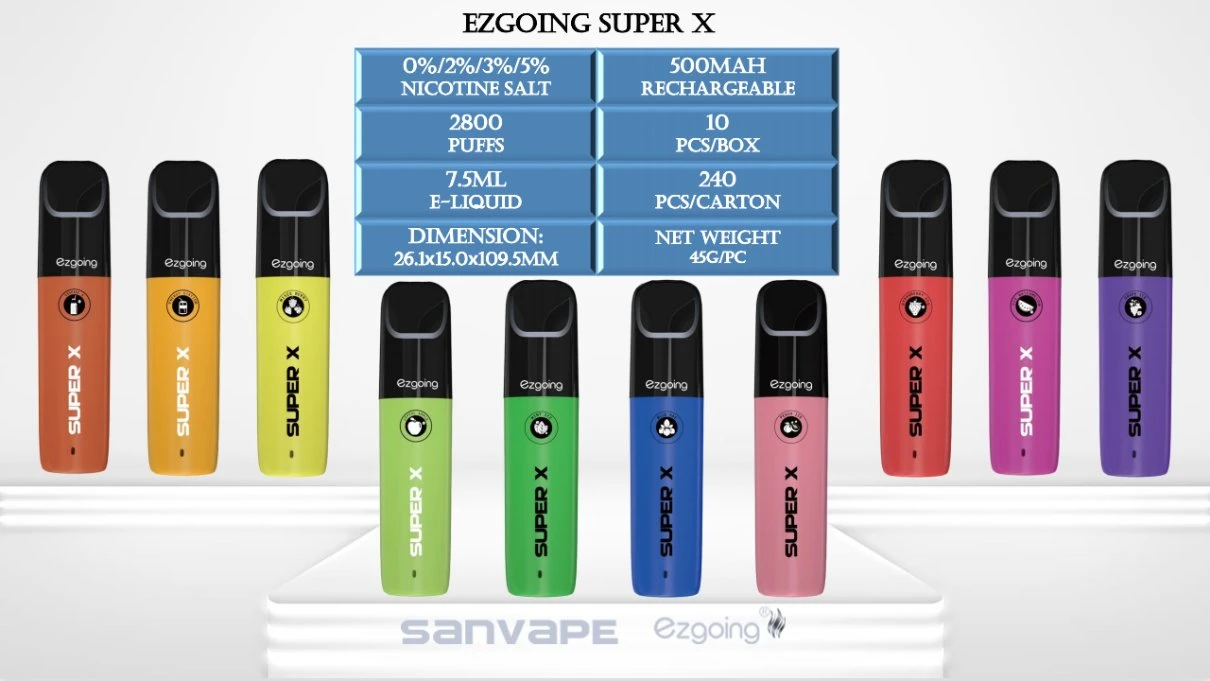 Одноразовый электронный сигаретный карандаш Eziging 2800puffs Vape от производства Шэньчжэня Одноразовый измеритель