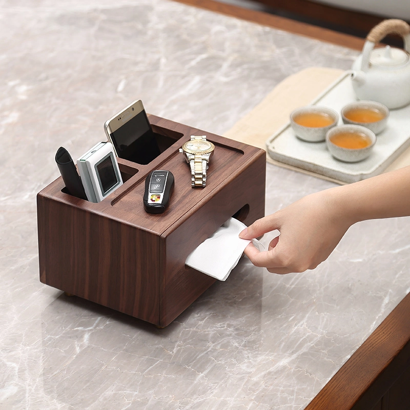 Solid Walnut Multifunctional Storge Tissue Gift Box