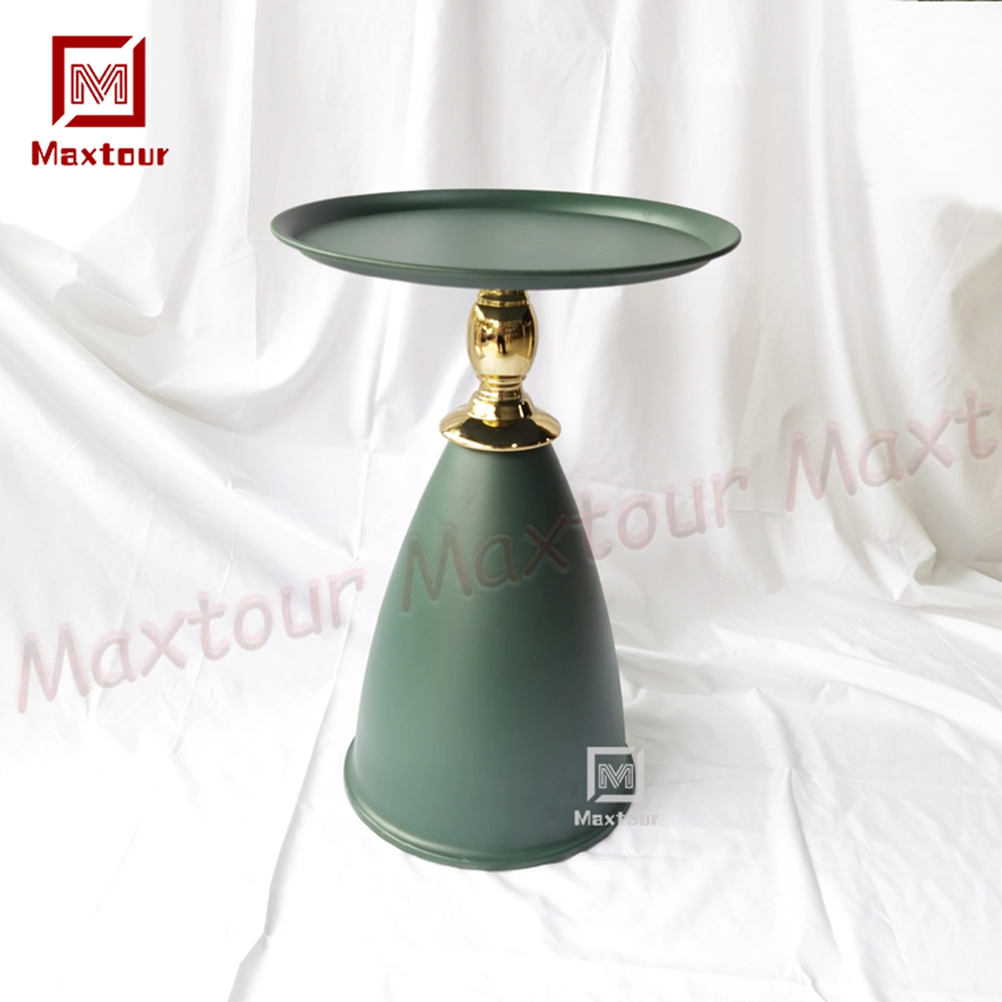 Contemporary Metal Side Table Italian Design Round Green Bed Side Table Iron Coffee Table for Living Room