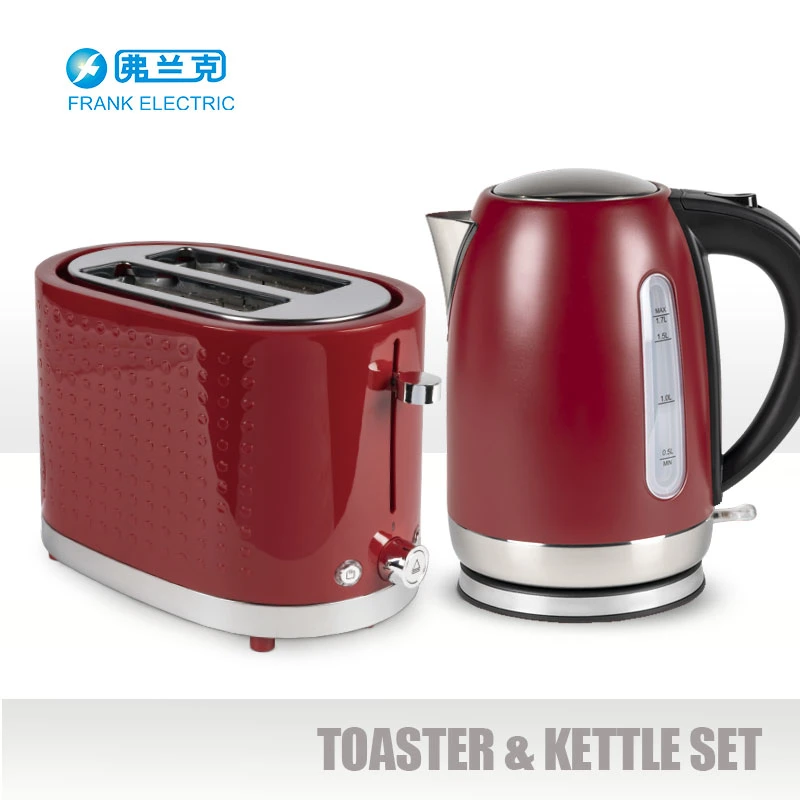 Stainless Steel Electric 1.7L Water Kettle Blender and 2 Slice Toaster Set