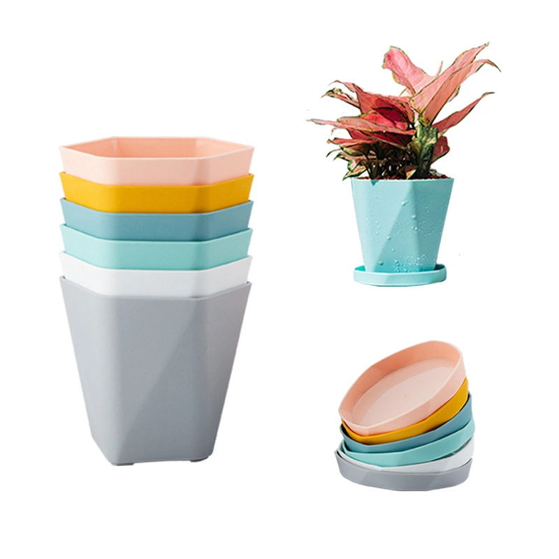 Plastic Flower Pot Simple Multi-Color Flower Pot with Resin Balcony Household Flowerpot
