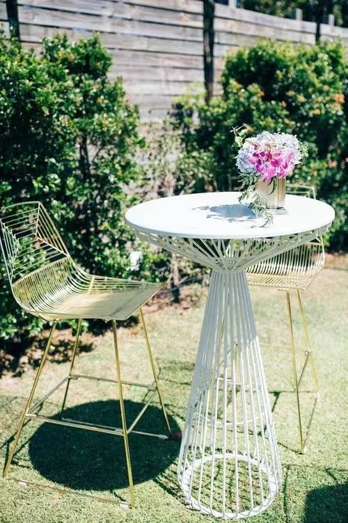 Chaise de bar en acier inoxydable doré pour mariage