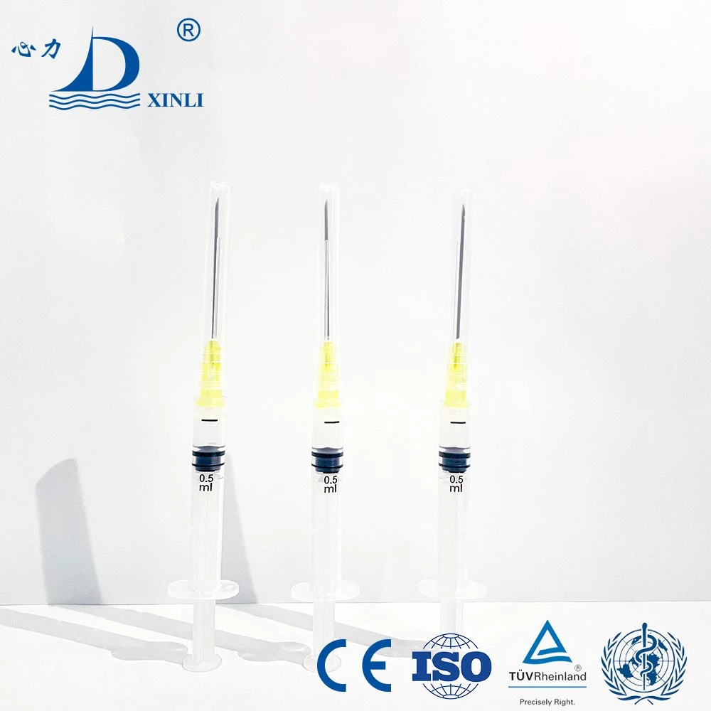 Popular Product Medical Sterile 0.5cc 3cc 5cc 10cc Disposable Ad Auto Disable Rup Self-Disable Injection Needle Syringe for Vaccine