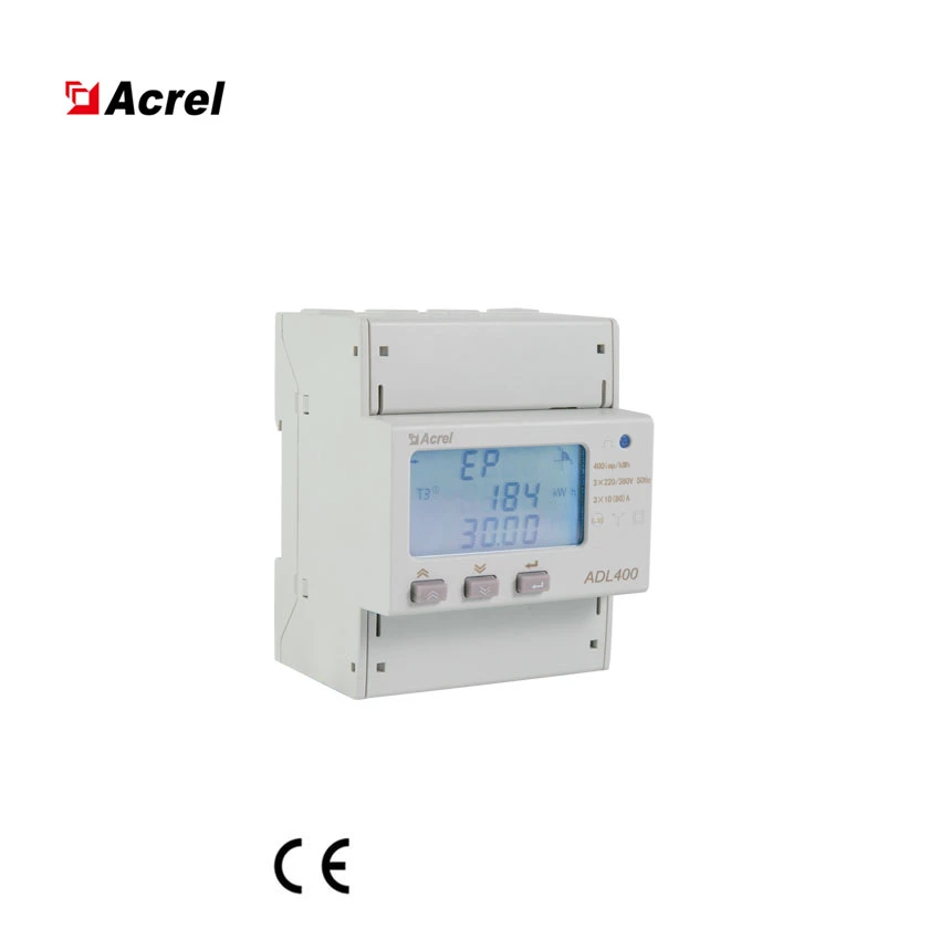 Acrel Adl400 Three Phase DIN Rail Energy Meter 80A Direct and CT Connection for Vehicle EV Chargers with MID