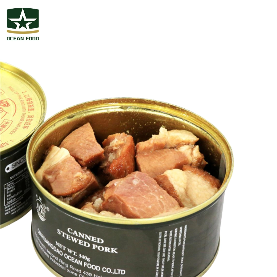 Multiple Trace Elements Pork Flavor Canned Stewed Pork 340g for Traveling