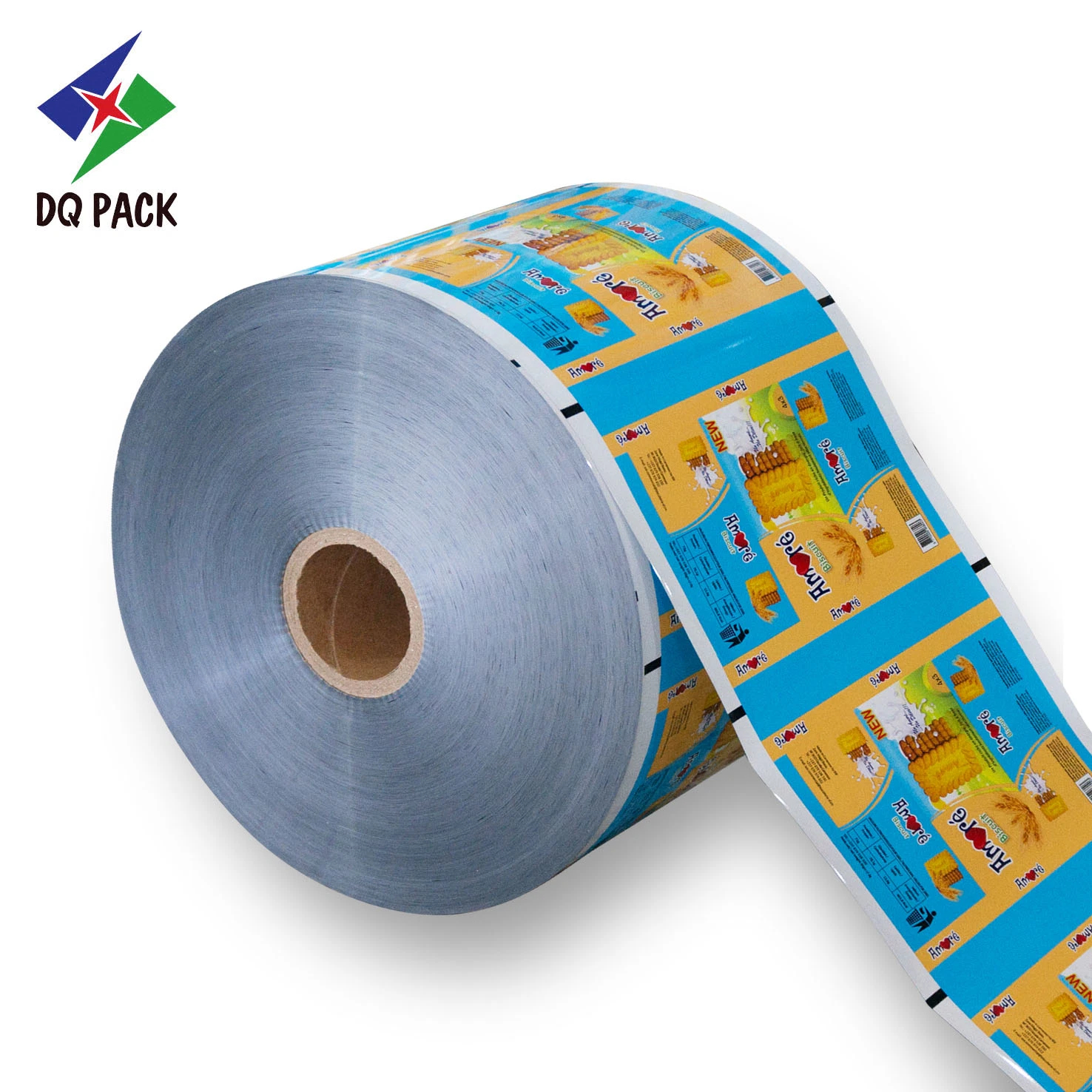 Dq Pack Custom Printed BOPP Plastic Food Packaging Roll Film for Biscuit