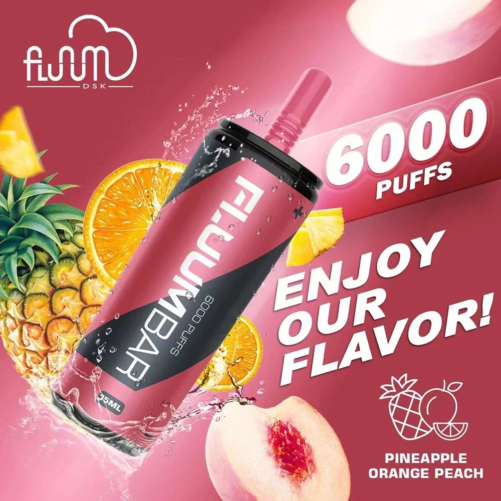 E к прикуривателю оригинал Fluum 6000 Puffs оптовой одноразовые Vape перо 15мл 12 вкус сока на 5% никотина улавливания паров бензина