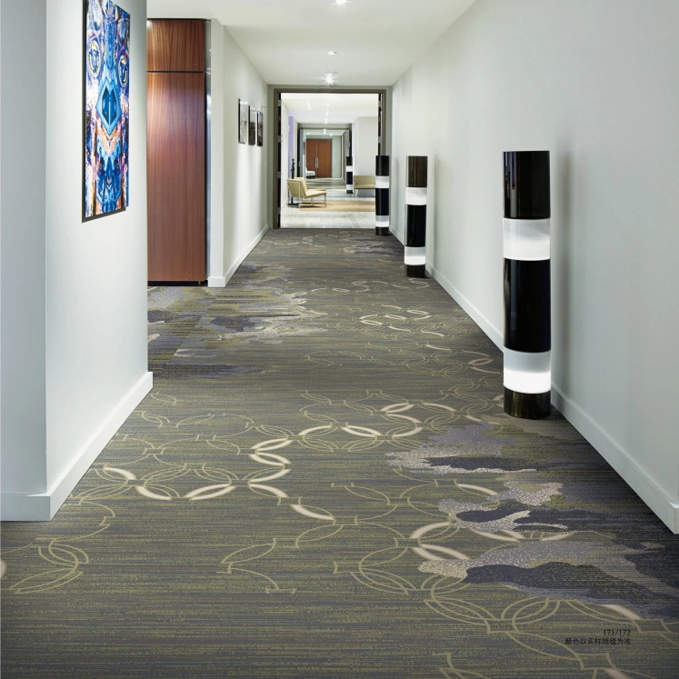 Hotel Hallway Cinema Oriental Think and Soft Flooring Wilton Nylon Printing Machine Made Printed Wall to Wall Carpet