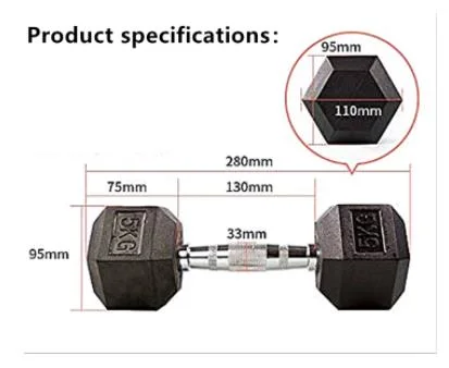 Hexagonales de caucho negro uso gimnasio de pesas 10 Kg de peso 40kg 50kg pesa Hex establecido para la venta