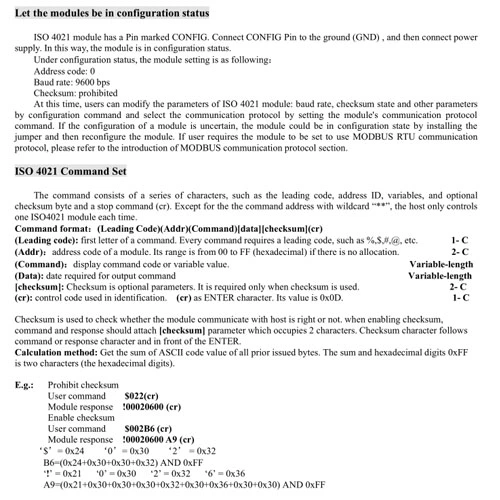 0-5 V /4-20 mA a RS485/RS232 A-D Converter la adquisición de datos la norma ISO 4021 U (A)