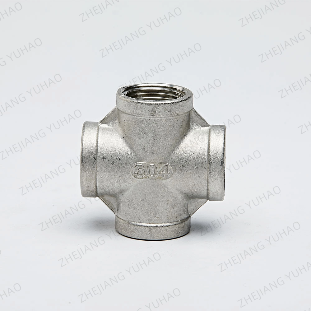 DN15 to DN100 Thread Cross Stainless Steel 304/316L Grade 4 Way Tee