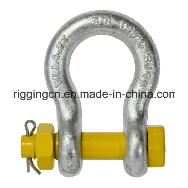 Dee Anchor Shackle for Industrial with Yellow safety Pin in Grade S