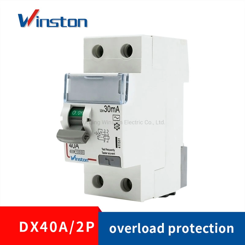 Dx 40A 2p 230V 6A-100A RCCB Mini Leakage Circuit Breaker