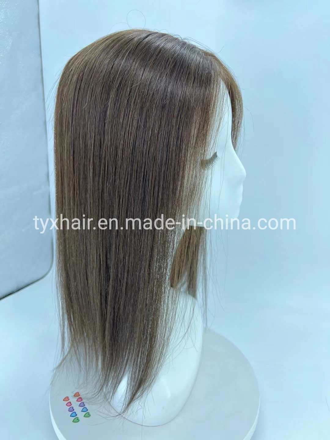 A abraçadeira da base de seda de 18 polegadas do Cortador de cabelo humano para as mulheres Ash loira misturar louro escuro Realce Crown Top encaixar Toupee com 6 abraçadeiras para enchimento de pêlos de desbaste