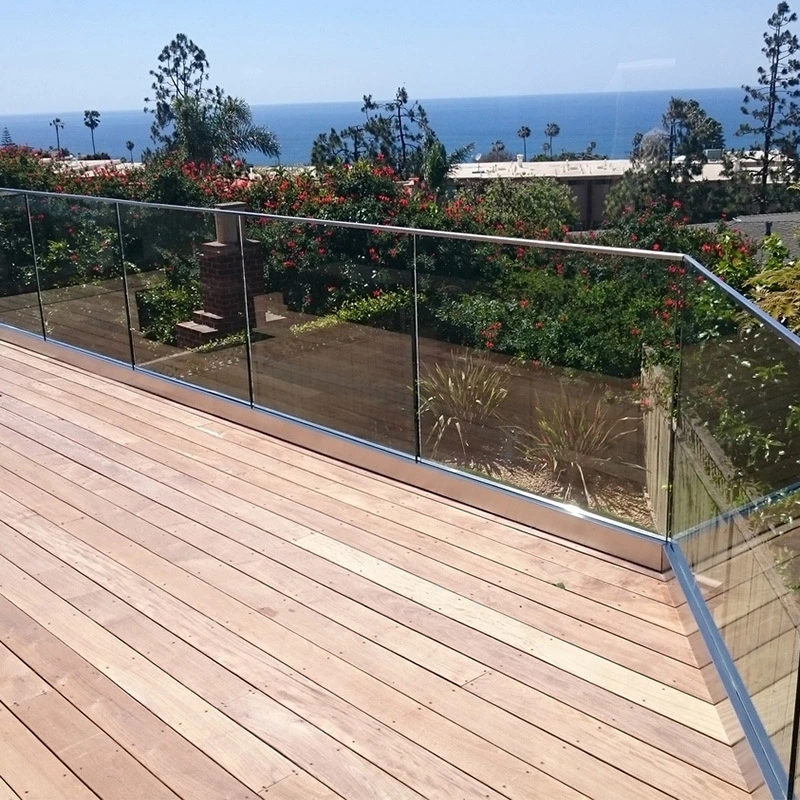 Flooring Aluminum U Channel Frameless Veranda Glass Railings