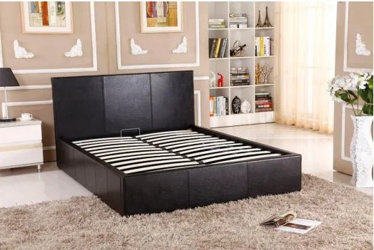 Hotel Furniture King Queen Size PU Fabric Bed