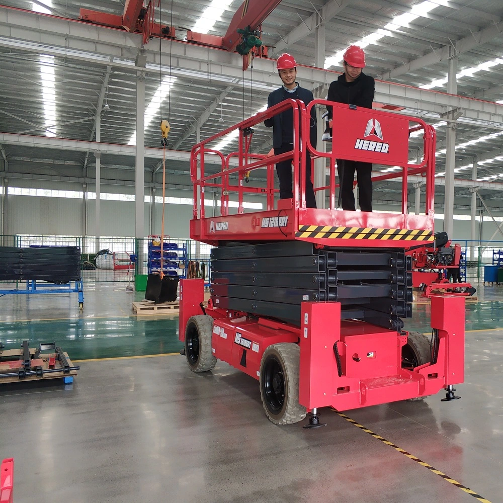 Battery Scissor Lift Tables 12m Self Propelled Electric Scissor Lift Work Platform