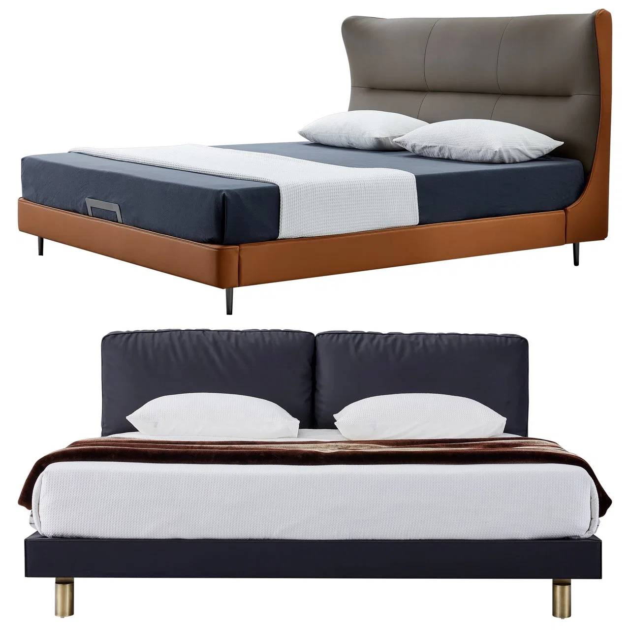 Mobiliario de casa moderno City Chic Vibe cama tamaño king con Cabecera tapizada