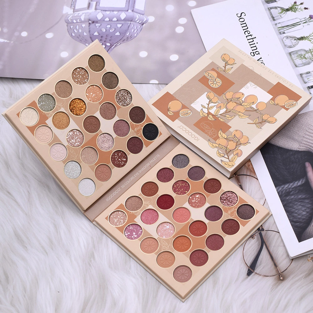 50 Color Eye Shadow Color Panel Waterproof Duster Flash Coffee Color Series Flash Makeup Disk