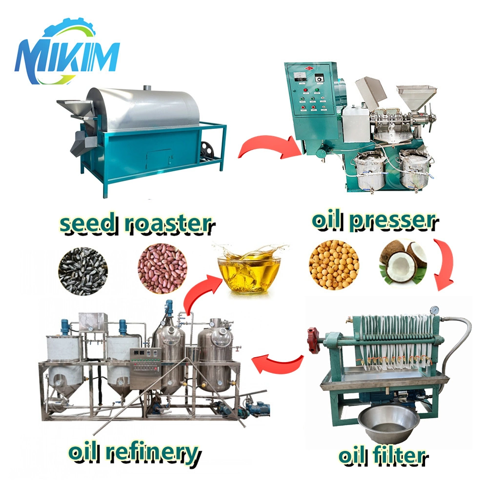 10t 50t 100t Cooking Oil Processing Making Machinery Sunflower Peanuts Oil Expeller Machine Cold Press Seed Roaster Oil Presser Filter Refinery Production Line