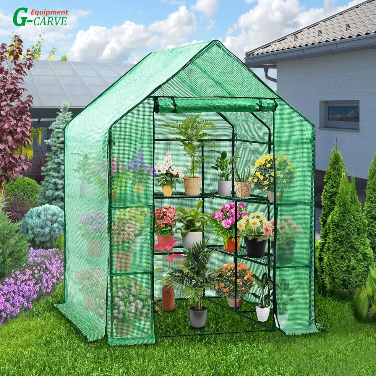 Greenhouse Garden Shed Green House 2m Walk in Storage