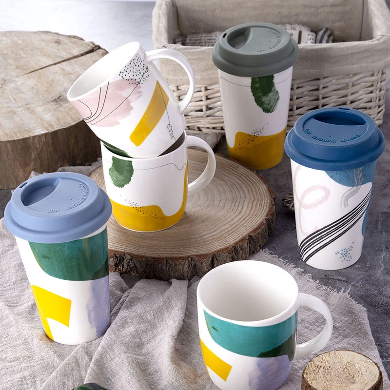 Promotion Frühling Sommer Becher New Bone China Stright Becher oder Kaffeebecher mit Griff