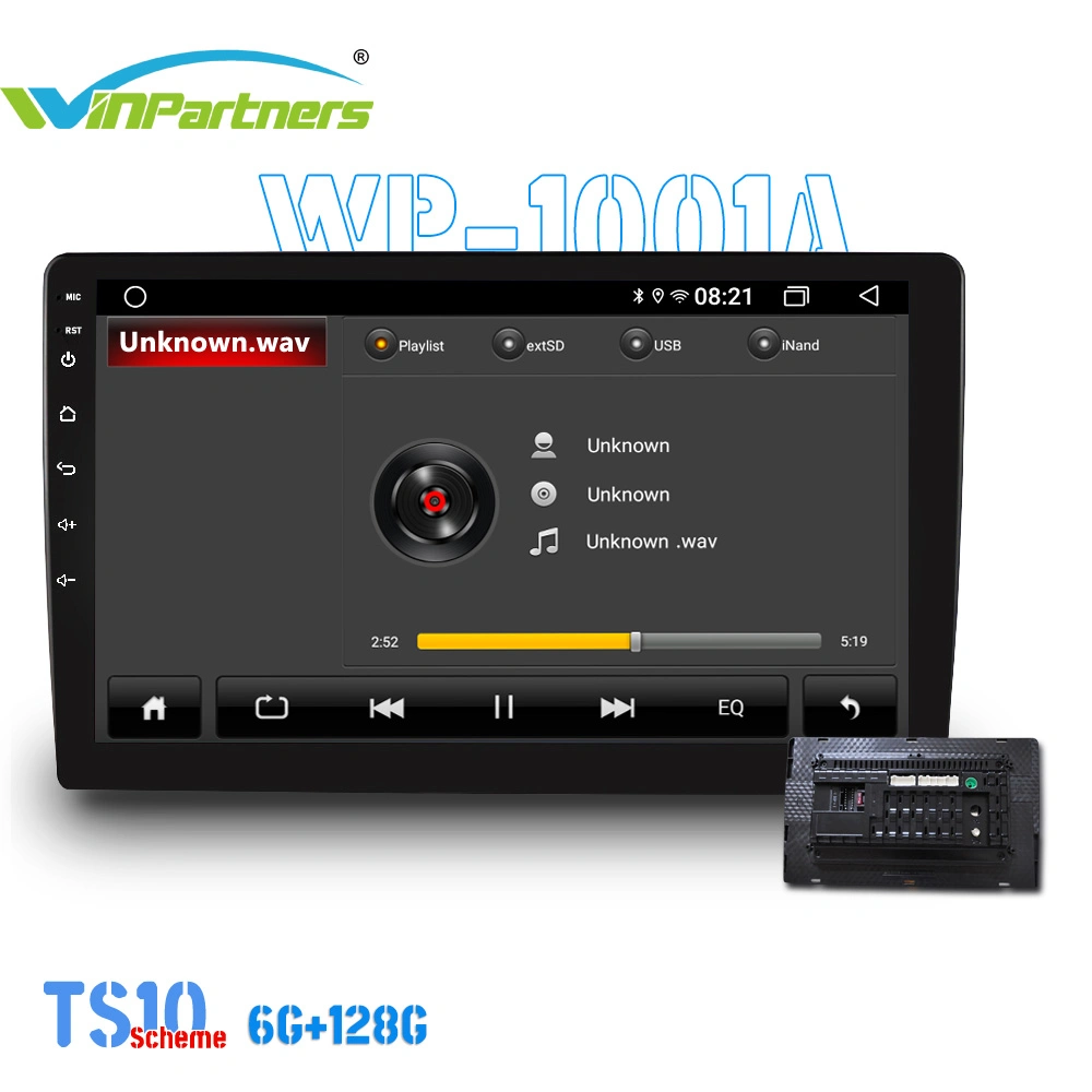 6g+128g de 10 pulgadas, todos en una máquina coche Bluetooth reproductor de MP3 Player Wp1001A