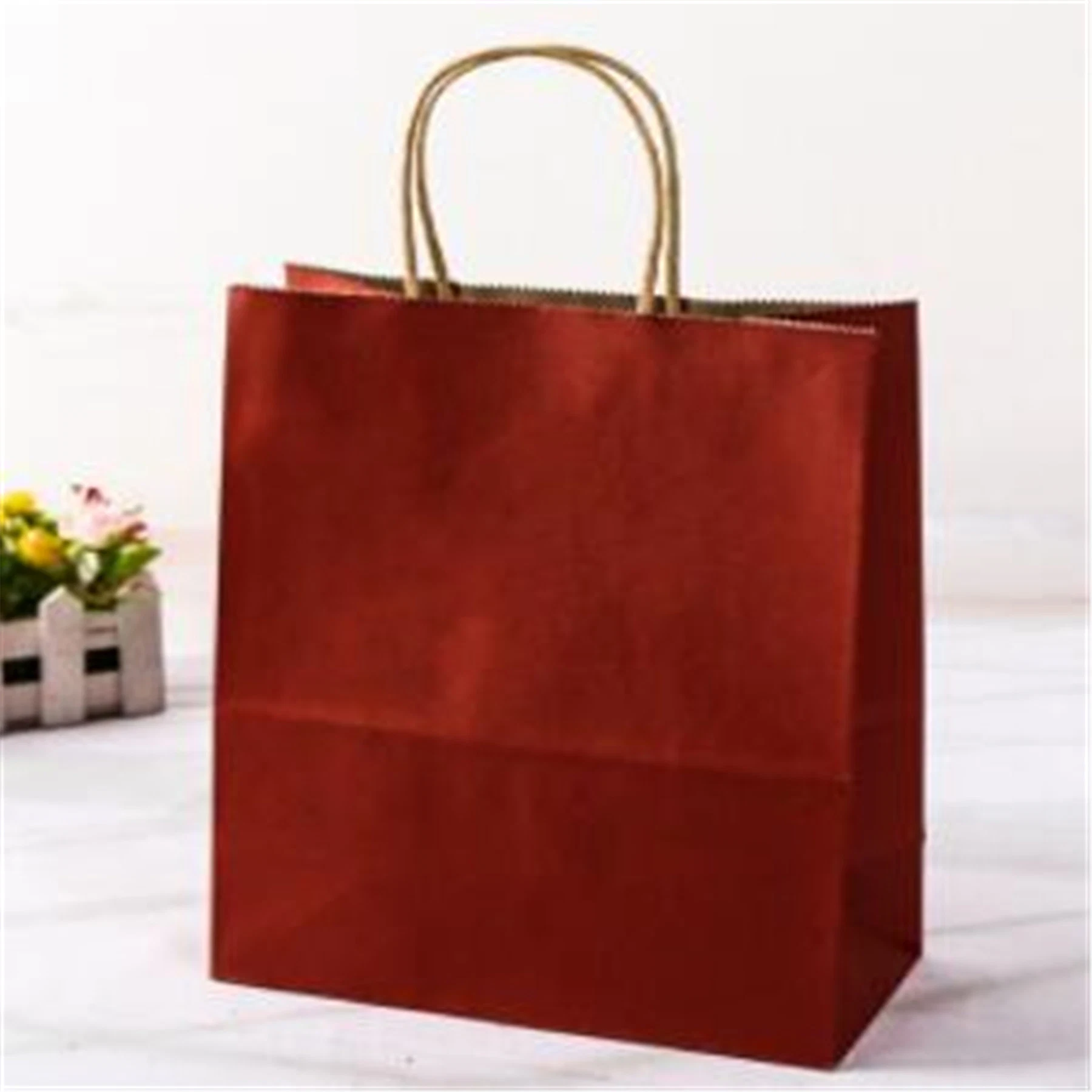 Hot Selling Good Quality Kraft Paper Twisted Handle Shopping Carrier Gift Bags