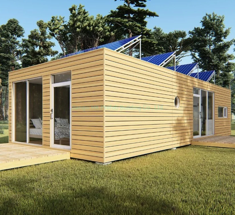 China 20/40FT Wooden Cladding Prefabricated Modular Steel Structure Prefab Mobile Shipping Container House