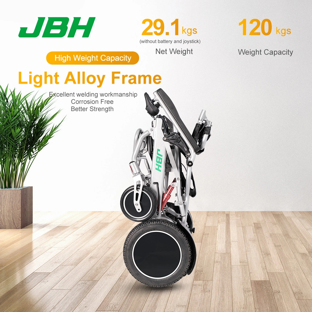 Jbh Upgraded Aluminium Motorized Lithium Battery Wheelchair with Storage Bag