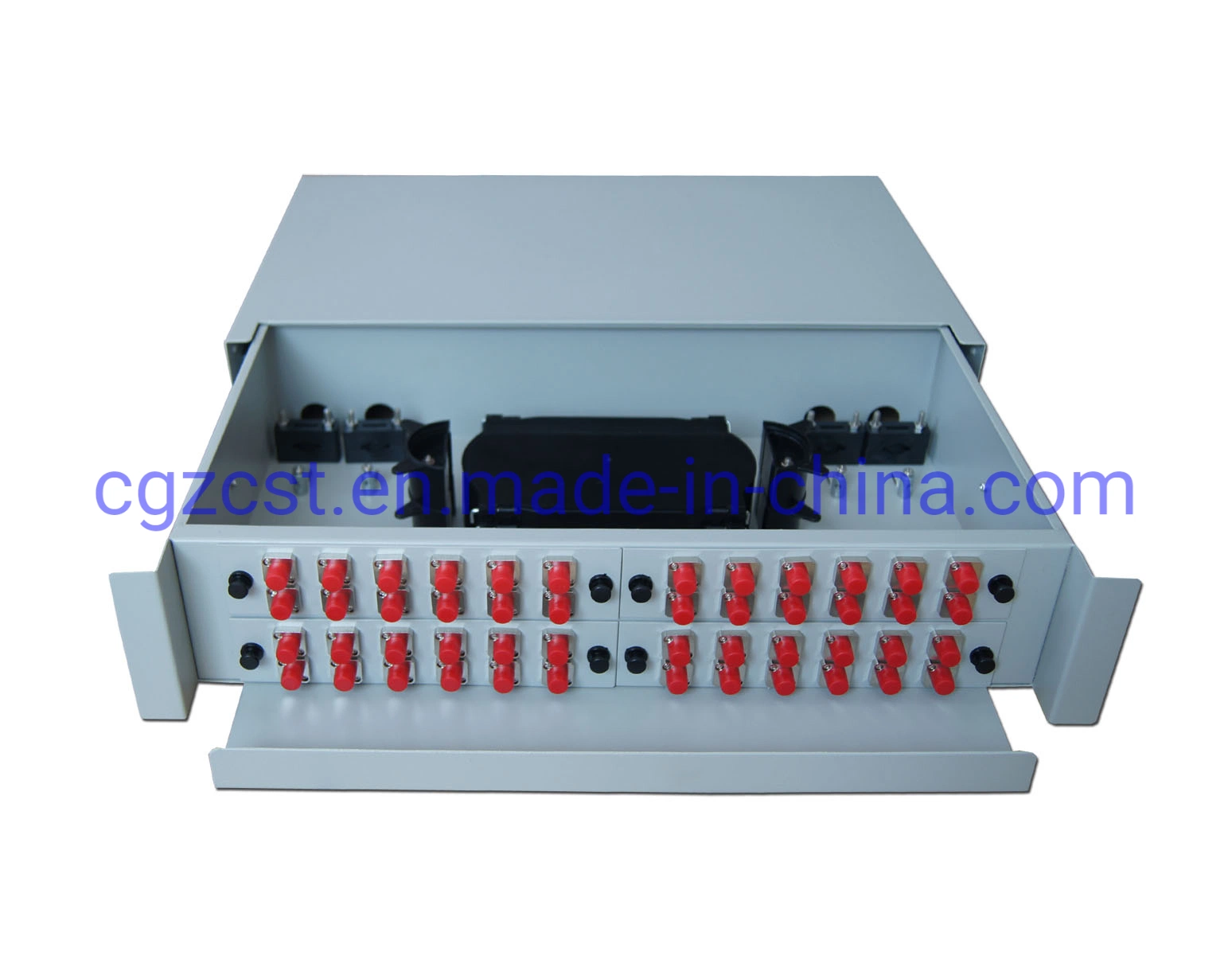 48 Fibers Metal Slidable Type Fiber Optic Patch Panel ODF with Front Cable Management Plate