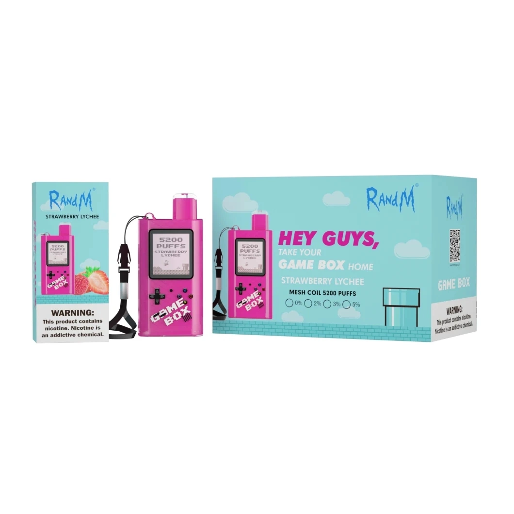 Nueva popular VAPE Pod VAPE fábrica Randm Game Box 5200 Puffs 0% 2% 5% SAL de nicotina pluma VAPE