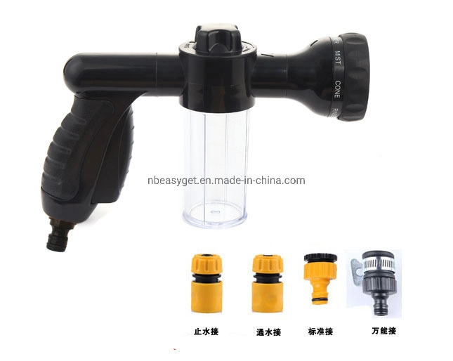 Pet Washer Garden Hose Nozzle Hand Sprayer Heavy Duty High Pressure Water Sprayer Gun with Grip Trigger 8 Adjustable Patterns Esg10134