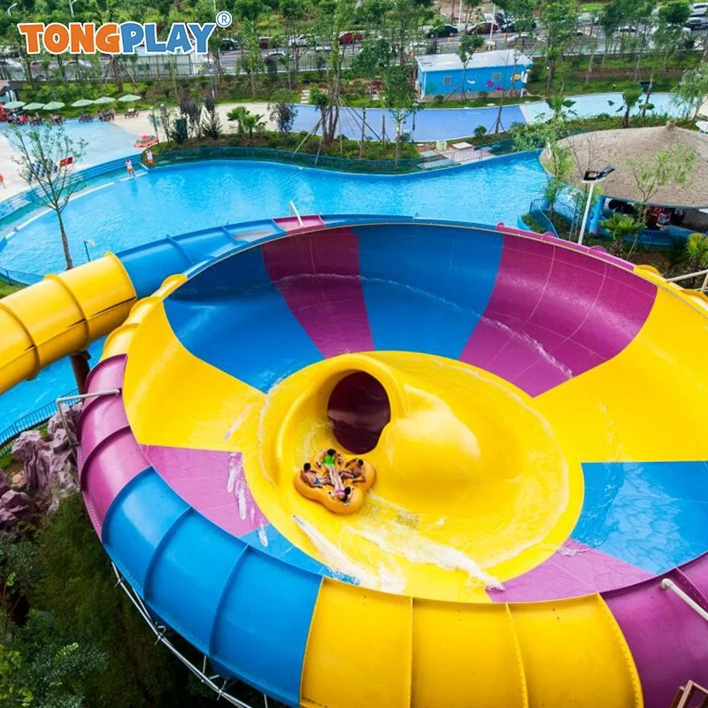 Piscina de nuevo diseño Parque acuático de toboganes de vidrio gigante Diversión