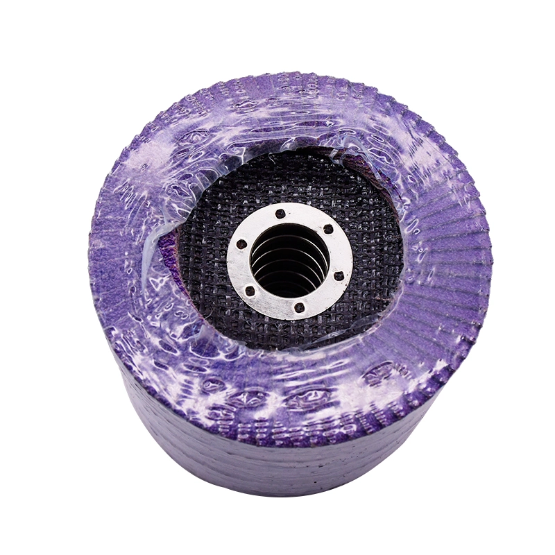 4" 80# High Stock Removal Imported Purple Ceramic Flap Disc as Abrasive Tooling for Angle Grinder