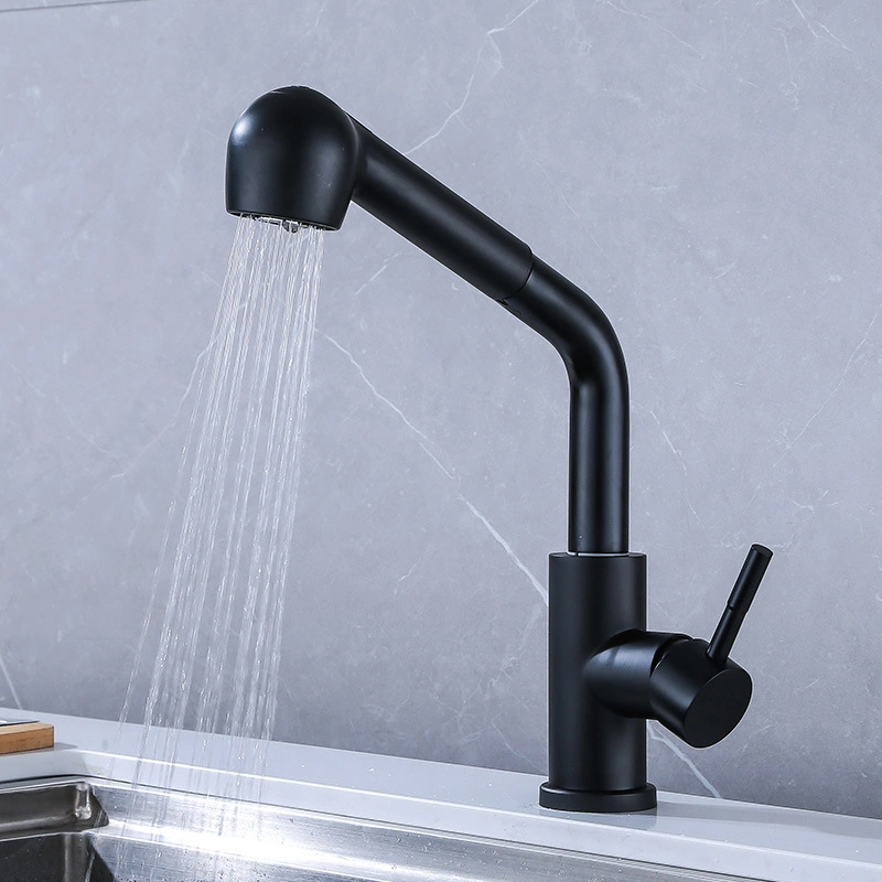 SUS304 Brushed 2 Function Pull out Shower Sprayer Tap Bobble Grifo Kitchen Sink Faucet (NS9010)